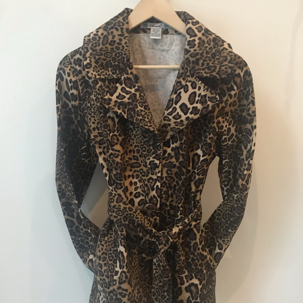 Thread Leopard Print Trench Coat Size M